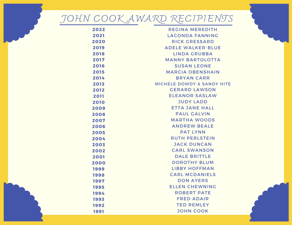 John Cook Award Winners 1991-2022